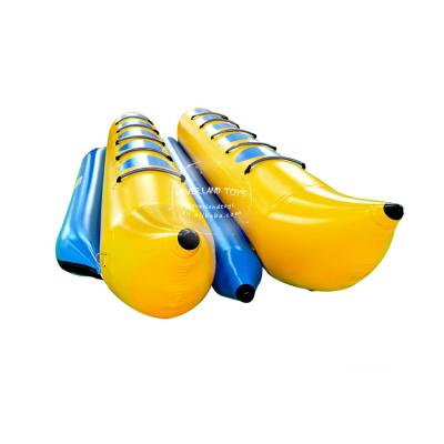 China Hot Selling PVC NEVERLAND PLAYS Funny Cheap Inflatable Boat Double Row Banana Boat Crazy Inflatable Banana Boat For Sale for sale