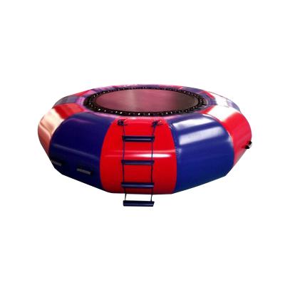 China All meet the high quality export standard.0.90mm PVC tarpaulin factory price floating jumping water inflatable trampoline outdoor sport marine bouncer from China for sale