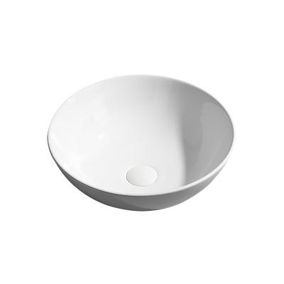 China Modern Bathroom Sink 16”x16” Round Over Counter Porcelain Bathroom Vessel Vanity White Ceramic Sink Art Basin for sale