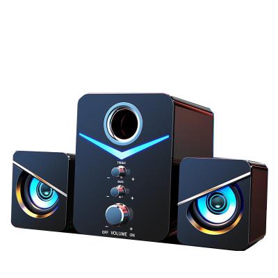 China Wireless RGB Lights Home System Theater 2.0 High Fidelity Stereo Radio 5.0 and 3.5mm Auxin Connection Speaker for Laptop PC Desktop Computer for sale