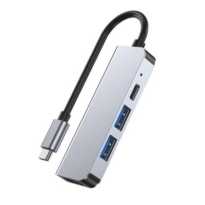 China High Speed ​​USB3.0 5Gbps / High End Alloy Made Multiport 4 Ports USB C Hub Aluminum Type C To USB 3.0 Hub Splitter Adapter For Computer Thunderbolt portable 3 /USB C, for Mac Book Pro for sale