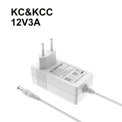 China Electrical Appliances kc Certification 12vdc Led Power Supply 36w Wall Mount Adapter for sale