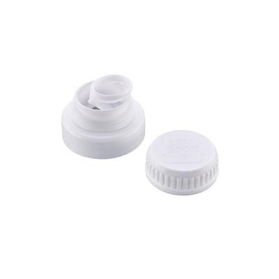 China Non Spill 28mm Sesame Oil Bottle Plastic Screw Covers, Ring Pull Spill Proof Plastic Caps for sale