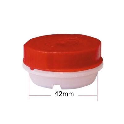 China Non Spill 42mm DIN Piercing Plastic Closure Child Resistance With Safe Tamper Proofs Function For Metal Packing Automotive Car Maintenance for sale