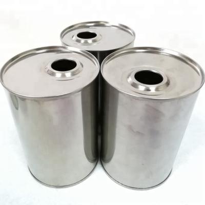 China Food tin cans with lids 2021 new stainless steel round metal tin cans_700ml olive oil oil cans for sale