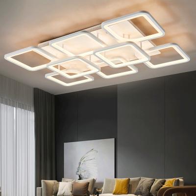 China New Design High Brightness Industrial Acrylic Modern Luxury Decorative Indoor Bedroom 8 Heads Rectangular Led Ceiling Light for sale