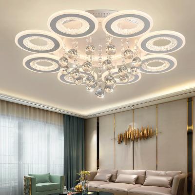 China Indoor Living Room Crystal Led Ceiling Lamp China Factory Modern Acrylic 2.4G Color Changing Luxury Energy Saving for sale