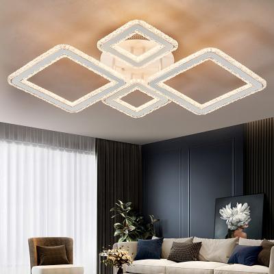 China EUROPEAN Dimmable Remote Crystal Ceiling Light Fixture LED Pendant Lamp Lights Indoor Chandeliers Decoration Light Home Fixture For Attic for sale