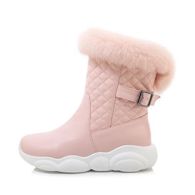 China Thermal Cold Winter Around The Main Warm Rabbit Hair Ladies Snow Boots for sale