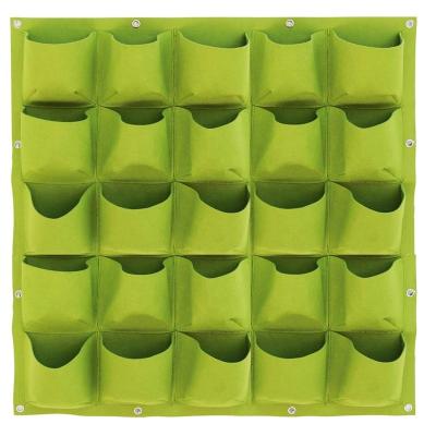 China Minimalist Vertical Felt Garden Plant Grow Container Bags Non Woven Wall Hanging Planter Wall Decor Green for sale