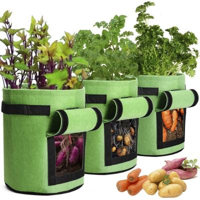 China Customized Gallon Felt Fabric Garden Plant Nursery Felt Potato Grow Bags Grow Bags 20 Gallon for sale