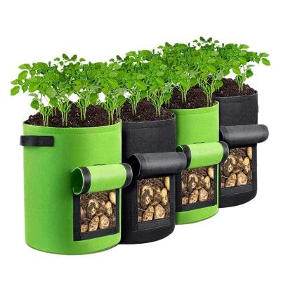 China Customized Felt Fabric Garden Plant Nursery Gallon Potato Grow Bags Potatoes Grow Bag 10 Gallon for sale