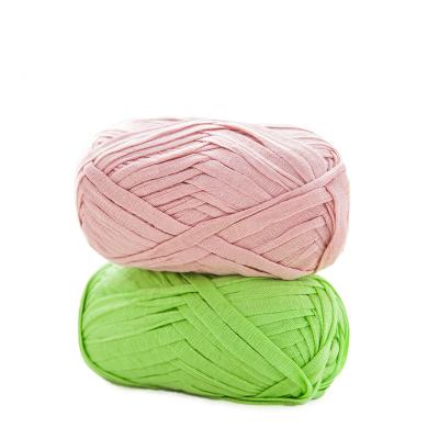 China Wholesale Cheap Flat Line Yarncrafts Yarncrafts Ribbon Yarn Crochet Hand Knitting DIY Thick Soft Chunky Super Bulky Yarn for sale