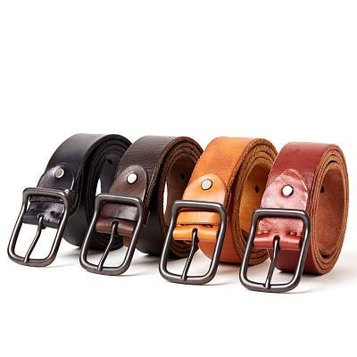 China Custom Made Mens Italian Belts Vegetable Tanned Cowhide Male Head Belt Genuine Leather for sale