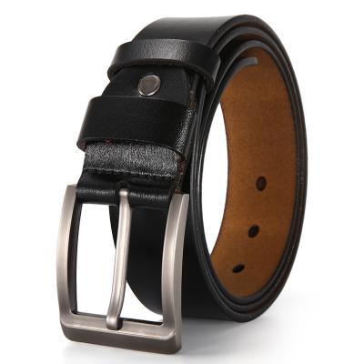 China Custom Men's Belts Factory Classic Pin Buckle Genuine Leather Man Running Belt for sale