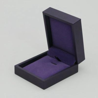 China Recyclable Custom Square PU Velvet Necklace Gift Box Blue Leather Necklace Boxes Packaging for sale