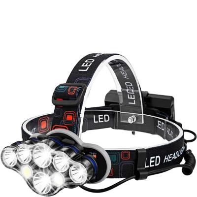 China 2021 Hot Sales New Product 8 T6 Camping Headlights Led Lamp Head Adjustable Led Light Rechargeable Headlamp Led Bike Motorcycle Lights for sale