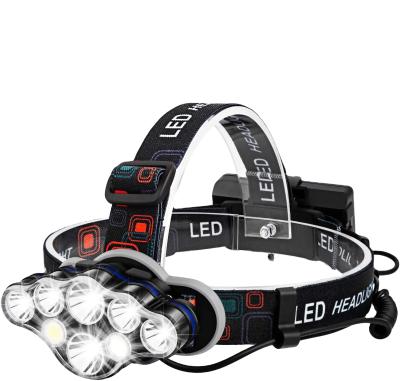 China Rechargeable Camping Headlamp, 8 LED Headlamp Flashlight with White Red Lights, 8 Modes USB Rechargeable Waterproof Camping Headlamp for sale