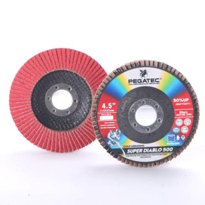 China High Efficiency 4.5inch Ceramic Flap Wheel Stainless Steel Flap Grinding Sanding Disc for sale