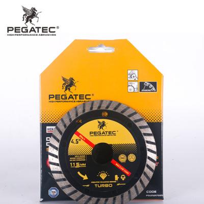 China PEGATEC 115mm 4.5inch Granite Ceramic Tile Granite Super Thin Turbo Discs Diamond Saw Blade Cutting Porcelain for sale