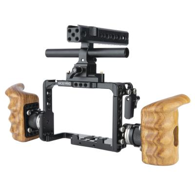 China Niceyrig Aluminum Alloy/Wooden Camera Cage Kit with Wooden NATO Grip Handle for Sony A7RIV /A1 /A7RIII /A9 /A7MIII /A7RII /A7SII /A7III/A7II for sale