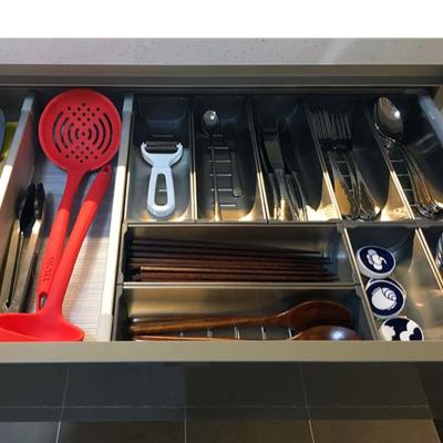 China Modern VASE Kitchen Drawer Divider Box Stainless Steel Cutlery Box 700cabinet Storage Tray for sale