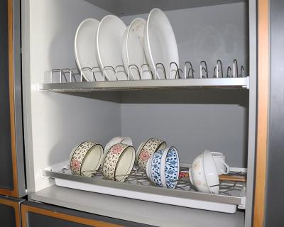 China Modern Stainless Steel Dish and Bowl and Bowl Rack Double Layer Cabinet Organizer Rack Haning Dish Draining Rack for sale