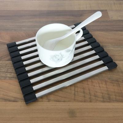 China Modern VASE Table Draining Rack Kitchen Drying Mat Stainless Steel Anti-Slip Roller Block for sale