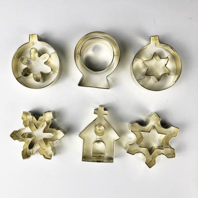 China Gold Premium Stainless Steel Cookie Cutter Tools Sustainable To Baking For All Holidays And Vacations for sale