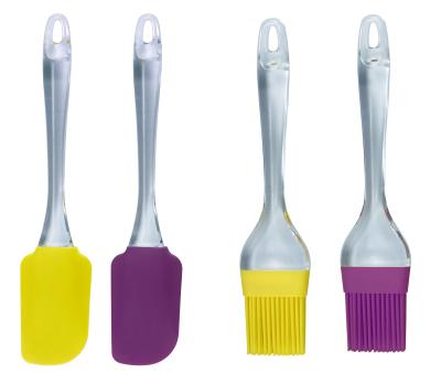 China Viable hot sale silicone bakery spatula brush scraper utensils plastic hanlde kitchen tools for sale