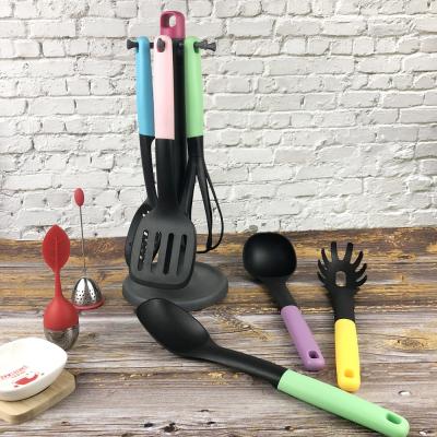 China Sustainable 5 Pcs Kitchen Cookware High Quality Colored Nylon With PP Handle for sale