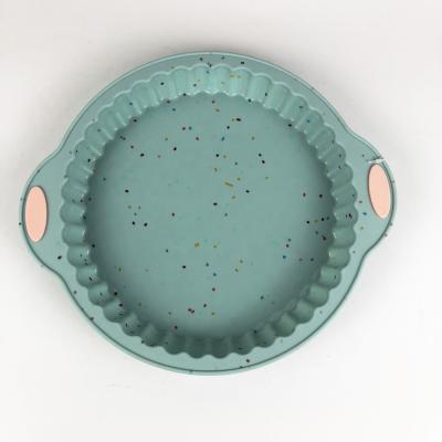 China Round Cake Pan With Colorful Spot Silicone Viable Baking Mold For Baking for sale