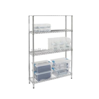 China Sustainable high quality chrome steel household wire shelving, storage wire shelf rack for sale