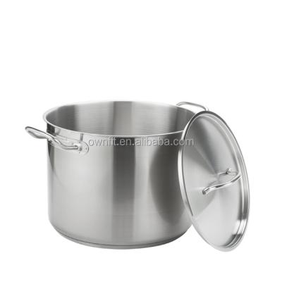 China High Stocked Commercial Stainless Steel Double Ear Stock Pot With Lid Cookware Sets for sale