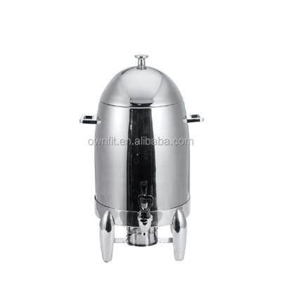 China Stylish stainless steel coffee urn for heating with fuel holder juice coffee dispenser 12L factory price for sale