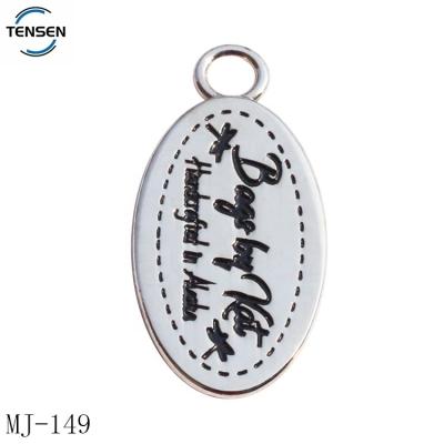 China Customized Environmental Friendly Jewelry Accessories Tags Enamel Oval Logo Branded Metal Key Chain Bottle Charm Pendant for sale