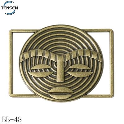 China Nickel Free/Lead Free Antique Brass Belt Hardware Manufacturer Logo Dish Buckle Customized Private Straps For Men's Belt for sale