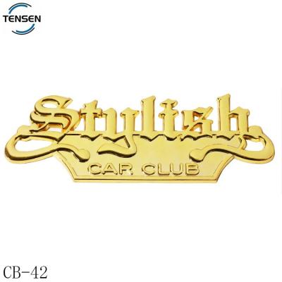 China Environmental Friendly Zinc Alloy Car Name Badges Auto Symbols Gold Color Car Label Letter Adhesive Logos With Sticker for sale