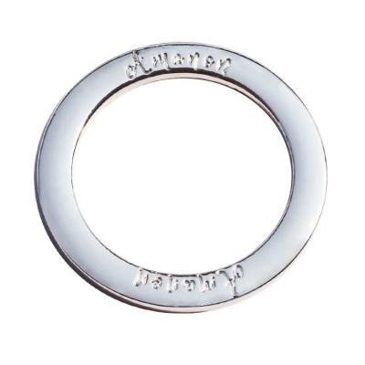 China Nickel Letter Brand O Buckle Environmental Friendly Custom Bags Customizing Engraved Name Metal Flat O Ring For Key Chain for sale