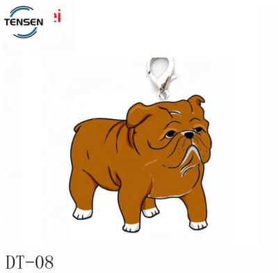 China Europe Cute Die Casting Dog Shape Tags Enamel Logo Metal Zinc Alloy Pet ID Tags Accessory With Small Clasp for sale