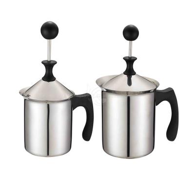 China Stainless Steel Viable Italian Travel Manual Milk Frother Mini Milk Frother Handle Milk Frother for sale