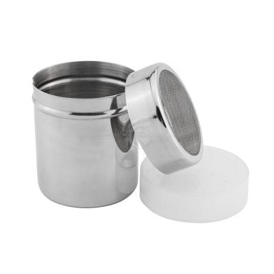 China Cute Stainless Steel Viable Latte Mesh Powder Shaker Bottle Metal Coffee Stencil for sale