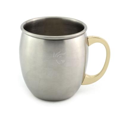 China 500ml Sustainable Beer Mug 17oz Barware Moscow Stainless Steel Copper Plating Mule Mugs Gold Brass Handles for sale