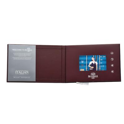 China Other LCD VCR Brochure 4.3 Inch Softcover Wedding Invitation Video Brochure With Pocket for sale