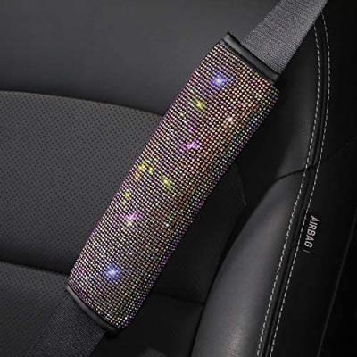 China Car Accessories Set For Women Seat Belt Covers Rhinestone Door Handle Covers Crystal Ring Emblem Sticker For Car Decor Accessory for sale