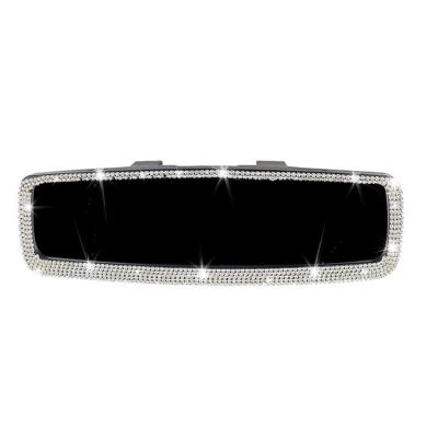 China Fashion Customized Bling Car Rear View Mirror Crystal Diamonds Accessories Rhinestones Car Interior Rearview Mirror Decorative for sale