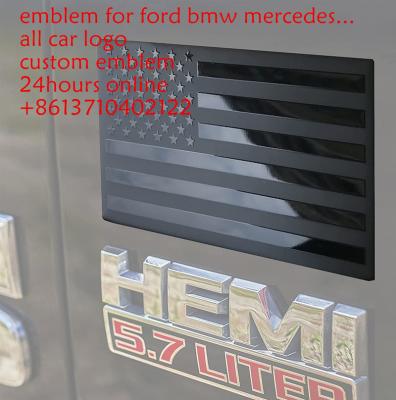 China Water Render 3D Metal American Flag Emblem Decal Black American Flag Decal for Truck or SUV Car Heavy Duty 5