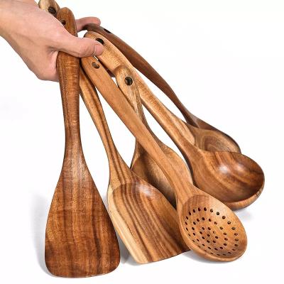 China Sustainable Wooden spatula Wooden stir-fry shovel domestic wooden spoon long handle solid for sale