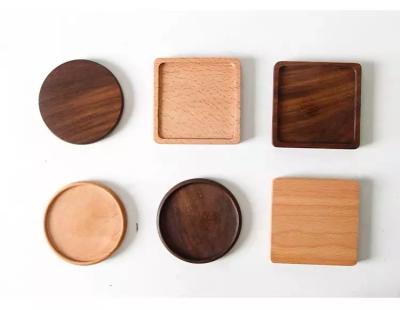 China Sustainable Round solid wood coaster Coffee coaster with fair wind coaster for sale