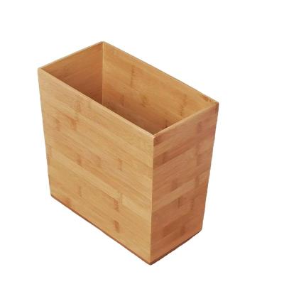 China Sustainable Wooden trash can household simple wooden trash can creative office paper basket for sale